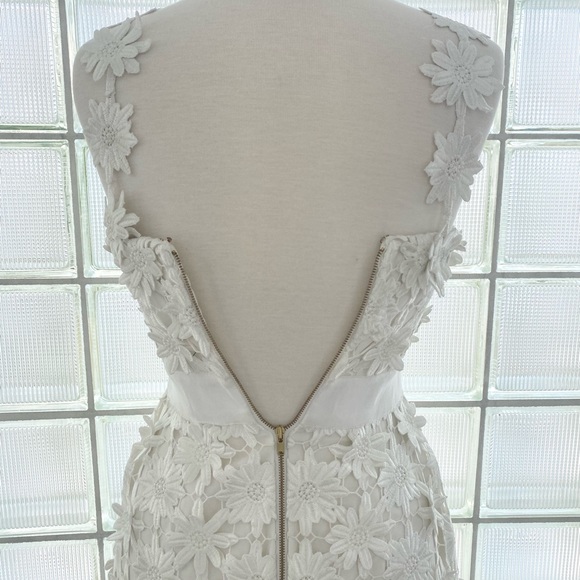 Self-Portrait Lace Midi Dress w/ Floral Straps - Picture 4 of 7